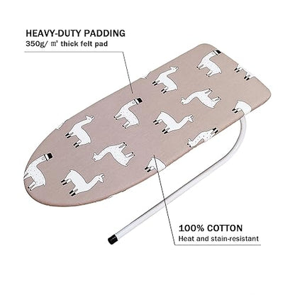 12.5" x 30" Small Tabletop Ironing Board Cover and Pad,3 Pairs of Hook and Loop Fastener Straps,Elastic Edges,Cotton Mini Iron Board Cover with Scorch Resistant Thick Padding - size: 12.5" x 30"