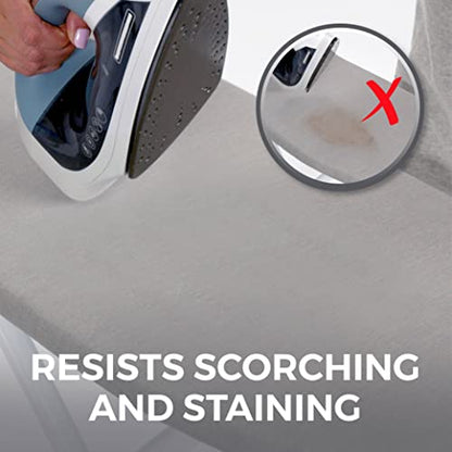 HOME GENIE Ironing Board Cover with Extra Thick Padding, 15x54, Silver - color: Silver