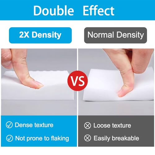 SmilinFit Magic Sponge Erasers, 50 Pack 2X Density Stronger Melamine Sponge Foam Pads, Multi-Functional Household Cleaning Supplies Cleaner for Kitchen, Bathroom, Bathtub, Sink, Wall Cleaner - size: 50PCS