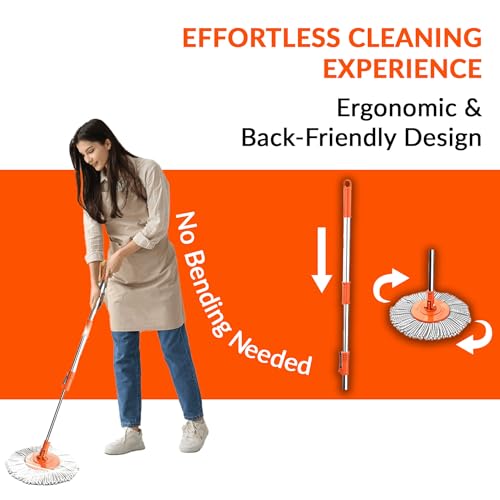 Macromax Spin Mop and Bucket Set, 360 Rotating Microfiber Mop - style: Faster Spin Mop set + 1 Refill