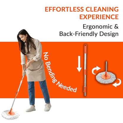 Macromax Spin Mop and Bucket Set, 360 Rotating Microfiber Mop - style: Faster Spin Mop set + 1 Refill