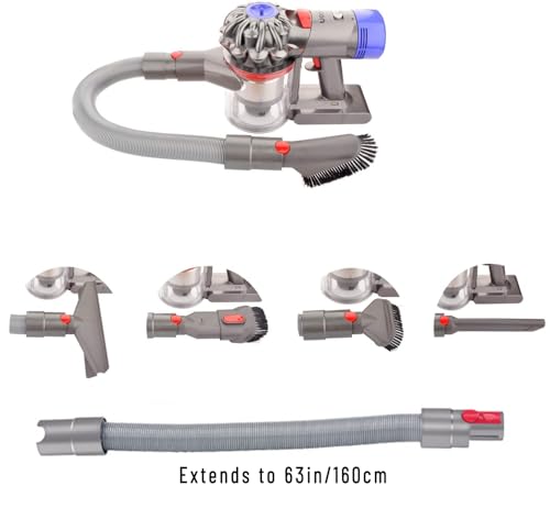 3-in-1 Vacuum Attachment Bundle for Dyson V15 V15s V12 V11 V10 V8 V7 Gen5 - style: Dusting Brush & Flexible Crevice Tool & Extension Hose