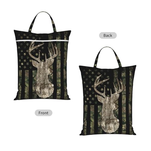 Camo Camouflage American Flag Hunting Deer Travel Laundry Bags Cloth Diaper Wet Bags Handle Washable Dirty Clothes Bags Wet Dry Bag Suitcase Gym Swimming Pool College Dorm Wet Bag - color: 1 PC32, size: One Size