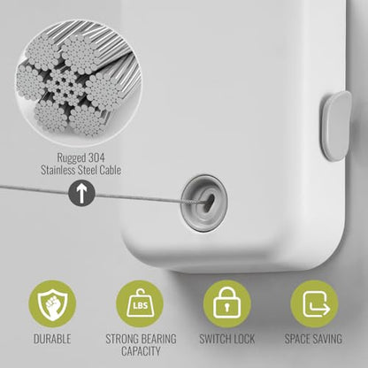 SmartSome Retractable Clothesline 14.3 Feet