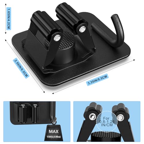 2 Pack Broom Holder Wall Mount, 304 Stainless Steel Mop Organizer with Hook - color: C-Black, size: 2PCS Gripper