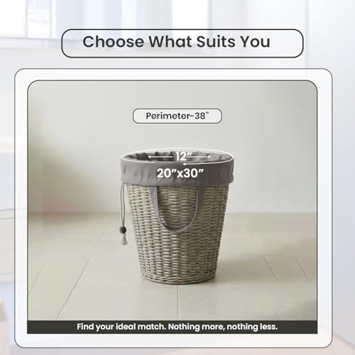 LFH Home Cotton Rich Large Laundry Bag with Handle, Heavy Duty Drawstring Closure Washable Laundry Bags, School Travel, Home, Hotel, College Dorm, Organizer Sack, Toys Clothes 20x30 (Pack 2)-Grey - color: Grey, size: 20”x30” (Pack of 2)