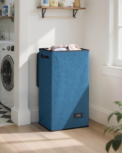 SOLEDI 100L Laundry Hamper with Lid, Large Collapsible Laundry Basket - color: Blue, size: 100L