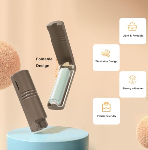 Mini Reusable Lint Roller 6 Pack, Washable Sticky Gel Lint Remover, Grey - color: 6 Pack, Grey