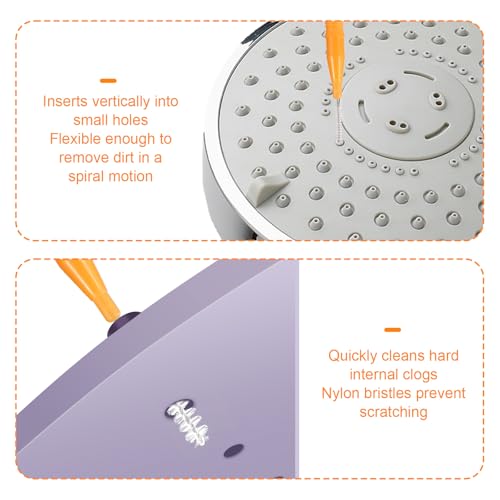 70pcs Shower Head Cleaner Tools, 2 Styles Showerhead Cleaning Brushes Picks Bathroom Household Accessories for Unclogging Tiny Nozzles Small Holes Faucets Sink Gaps(Orange & White)