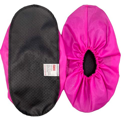 5 Pairs Waterproof Anti slip Washable Reusable Boots Cover Indoor Shoe covers (L, Fuchsia) - color: Fuchsia, size: Large