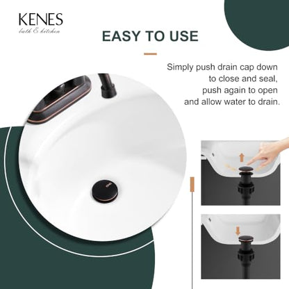 KENES Oil Rubbed Bronze Pop Up Bathroom Sink Drain Stopper Without Overflow - color: Oil-rubbed Bronze, size: Big Pop up Cap (Without Overflow)