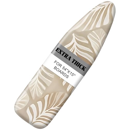 Ironing Board Cover 15"x54"，Standard Ironing Board Replacement Cover，Easy Fit - color: Light Brownish, size: 15"x54"
