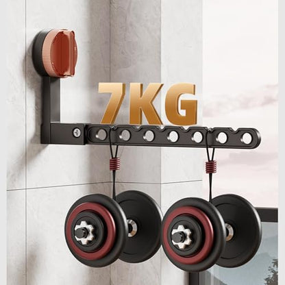 Yosoo Health Gear Wall Mounted Foldable Clothes Drying Rack, Suction Cup Laundry Rack with Metal Strap for Bathroom, Bedroom, Laundry Room, Space Saving Portable Design