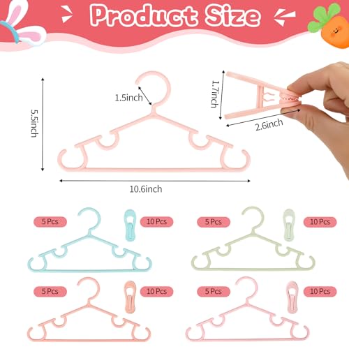 Baby Hangers w/Clips (20 Hangers & 40 Clips) Kids Clothes Hangers - color: Multicolor
