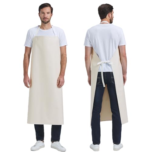 Nanxson Thick Rubber Apron Waterproof,Heavy Duty Chemical Resistant Apron - color: White Cfs0004