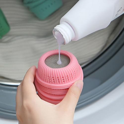Washing Machine Laundry Ball Reusable Fabric Softener Dispense Ball for Washing Sponge Cleaning Tool Household Substitute (Blue) - color: Blue