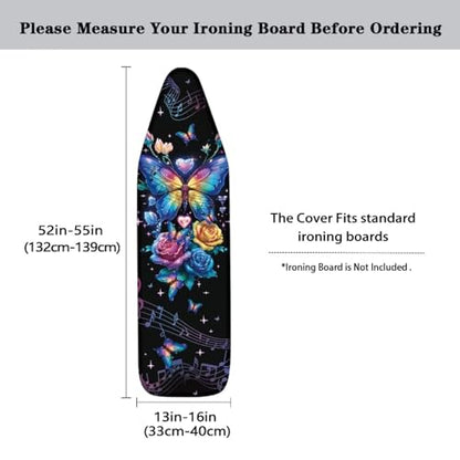 Waterproof Ironing Board Cover Buttefly Print Iron Board Cover with Padding 15x54 Inch Standard Size 54x16 inch Pressing Cloth for Ironing - color: Buttefly