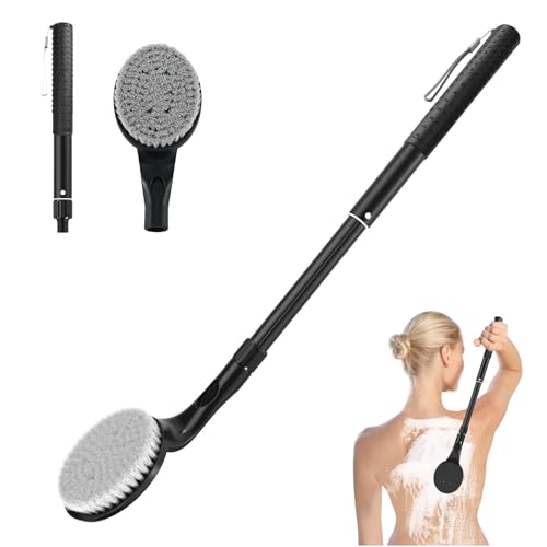 Gobiteli Back Scrubber for Shower,26" Long Handle Shower Brush for Body Exfoliator and Deep Clean,Back Brush for Shower for Men,Women and Elderly