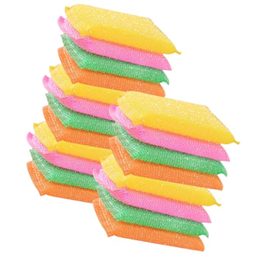 20pcs Non Scratch Kitchen Dish Scrubbers with Ultra Fine Sponges Scratch Scrub Pads for Pots Pans and Hard Surfaces Odorless for Household Cleaning Random Color