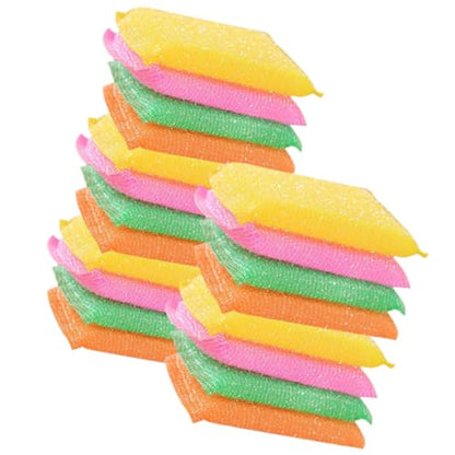 20pcs Non Scratch Kitchen Dish Scrubbers with Ultra Fine Sponges Scratch Scrub Pads for Pots Pans and Hard Surfaces Odorless for Household Cleaning Random Color