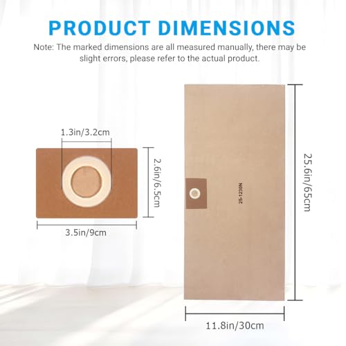 6 Pack 25-1230 Vacuum Bags Fit for Stanley 4-5 Gallon Vac: SL18129, SL18130 - size: 25-1230（6 Pack）