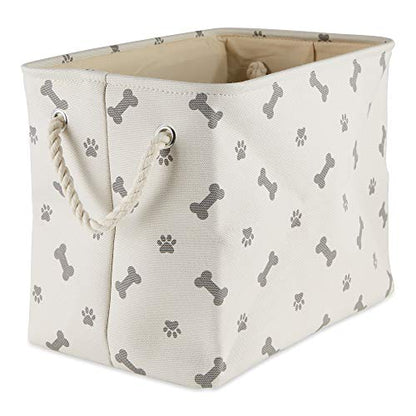 Bone Dry Pet Storage Collection Paw and Bone Print, Medium Rectangle, 16x10x12, Gray - color: Gray, size: Medium Rectangle, 16x10x12"