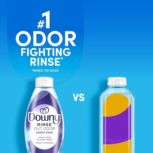 Downy RINSE & REFRESH Laundry Odor Remover and Fabric Softener, Fresh Lavender, 48 fl oz, Safe on ALL Fabrics, Gentle on Skin, HE Compatible - size: 48 Fl Oz (Pack of 1)