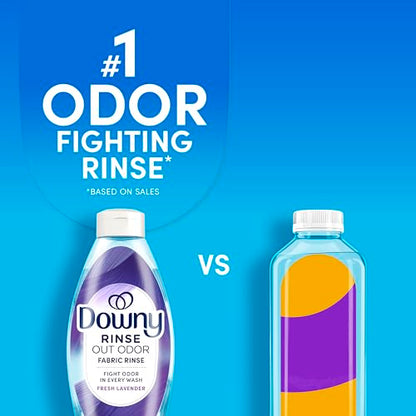 Downy RINSE & REFRESH Laundry Odor Remover and Fabric Softener, Fresh Lavender, 48 fl oz, Safe on ALL Fabrics, Gentle on Skin, HE Compatible - size: 48 Fl Oz (Pack of 1)