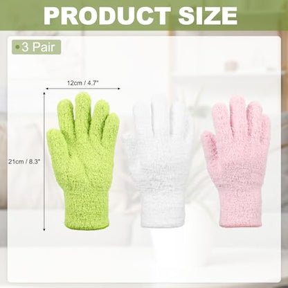 uxcell Microfiber Gloves, Reusable Washable Plant Dusting Gloves Cleaning Mittens for Auto Plants Household Kitchen - color: Pink/Grass Green/White