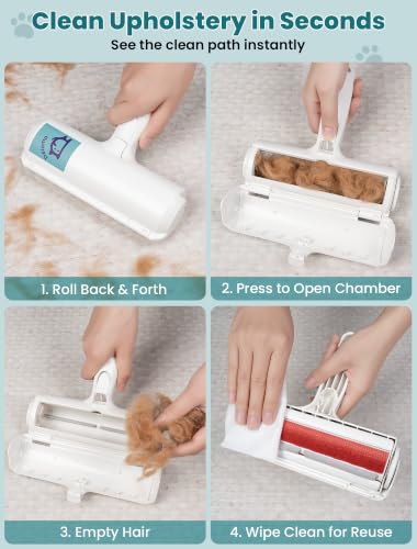 DELOMO Pet Hair Remover Roller, Reusable Lint Roller for Dog and Cat Hair - color: A: White（hot Sale）