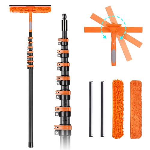 4.7-30FT Carbon Fiber Telescopic Squeegee for Window Cleaning Kit - size: 30 FT