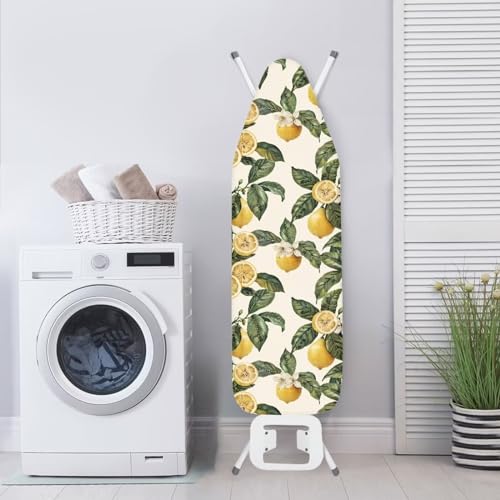 Cute Lemon Ironing Board Cover and Pad Standard Ironing Board Cover with Elastic Edge and Hook and Loop Fasteners Heat-Reflective Fabric - color: Cute Lemon