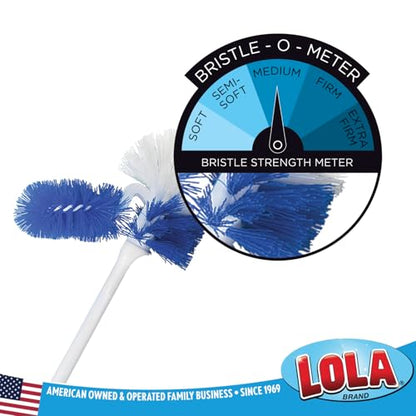 LOLA Classic Toilet Brush w/Under-The-Rim Scrubber, 6 Pack - size: 6 Pack, style: Toilet Brush w/Under Rim
