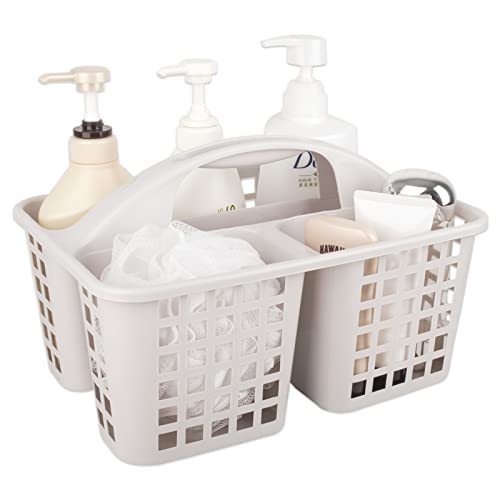 Portable Shower Caddy Basket Plastic Storage Basket with Divided Light Grey - color: Light Grey
