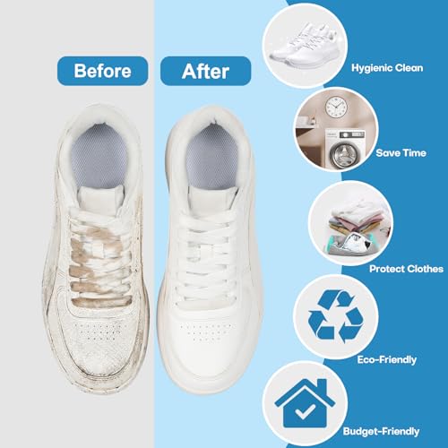 Shoe Washing Machine Bag: Laundry Shoe Bag for Washer and Dryer - 2pc Reusable Shoe Cleaning Bag for Sneaker Tennis Shoes Unstain Cleaner Kit (Gray 2pcs) - color: Gray 2pcs