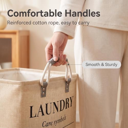 Small Laundry Basket, 50L Foldable Laundry Hamper Organizer with Handles, Fashion Portable Laundry Basket in Bedroom, Laundry Room, Closet, Bathroom, College Dorm (Light Gray) - color: Light Gray