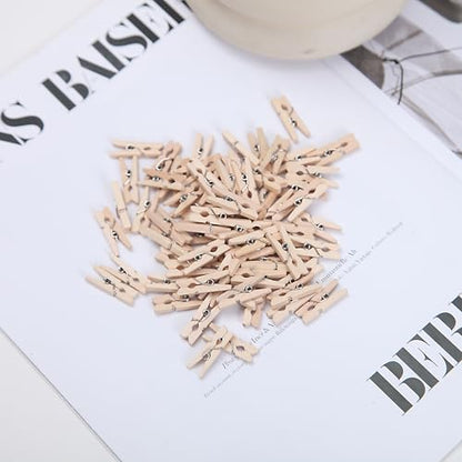 Mini Clothespins for Photos Made of Wood,100PCS for Photos,Arts,Cocktails,Parties