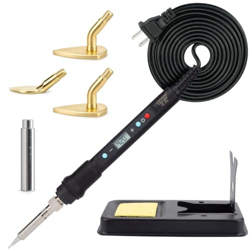 Mini Iron for Crafts, 80W Mini Heat Press for Iron Patches Sewing, Adjustable Temperature Mini Flat Iron with Digital Display, Replaceable Tips for Quilting Clothes Shoes Hats DIY (Black) - color: Black