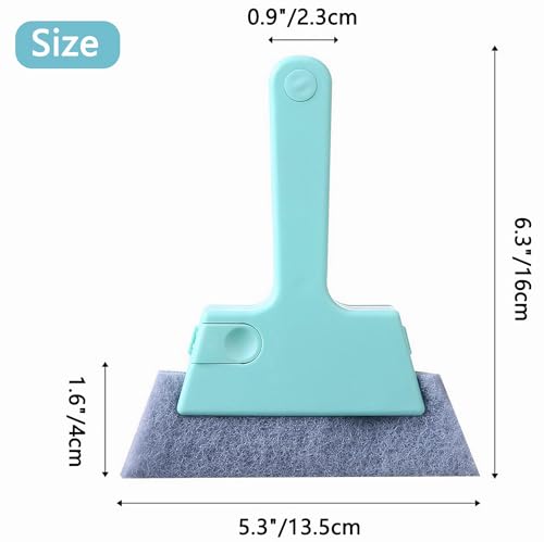 Window Track Cleaner Tool, 3Pcs 4-in-1 Groove Cleaning Brush (with Bristle Brush, Gap Dustpan, Scraper) + 4pcs Replacement Cloth, Washable Cleaning Gadgets for Sliding Door, Sill, Car Vents