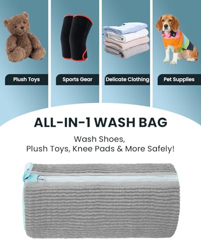 Shoe Washing Machine Bag: 2 Pack Reusable Shoes Cleaning Bags, Light Gray - color: Light Gray