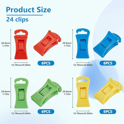 24Pcs Washing Machine & Dryer Sock Clips, Non-Slip Clips with Hooks, Laundry Holders & Organizers for Storage