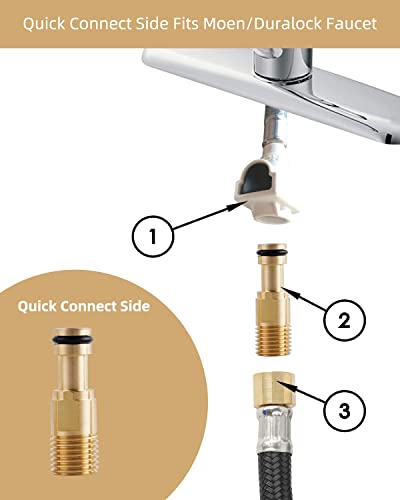 Universal Fit Sink Spray Attachment with Hose Set, Braided Hose, Chrome - color: Chrome, style: braided hose/single spray mode