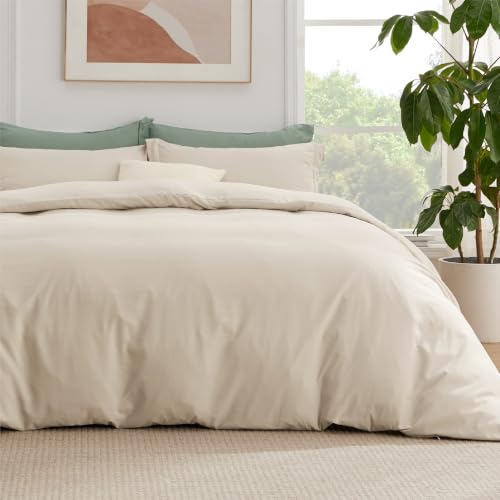 Bedsure Twin/Twin XL Duvet Cover with Fitted Sheet, Double Brushed, Beige - color: 00 - Beige, size: Twin/Twin XL (With Fitted Sheet)