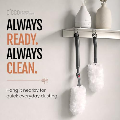 milema Picco 360 Double-Sided Duster, White, 1 Short Handle, 23 Refills - size: 1 short handle, 23 refills