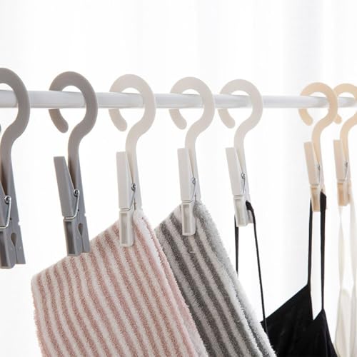 20-Pack Drying Clips Laundry Hooks, Portable Clothes Pins Hanging, Plastic Clips Hanger Best for Home Travel Outdoor - (Dark Grey) - color: Dark Grey