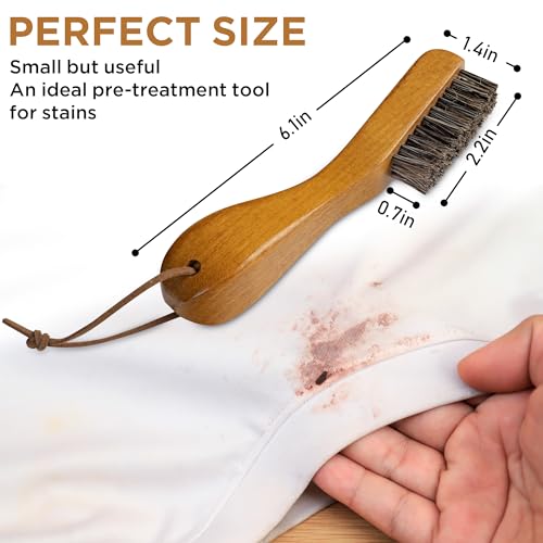 Laundry Stain Brush, Soft Natural Horse Hair, Safe on Delicates 2pcs