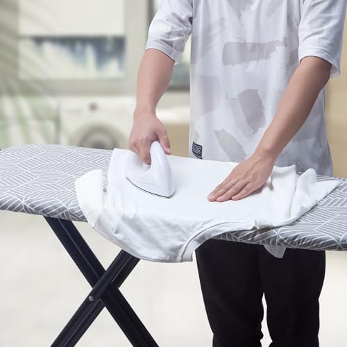 Seiritex Extra Wide Ironing Board Cover and Pad 18 x 54 inch Heat Reflective with Hook and Loop Fasteners, Thick Padding with Elasticized Edges, 3 Layers Iron Board Cover (Gray Cube) - color: Gray Cube, size: 18x54