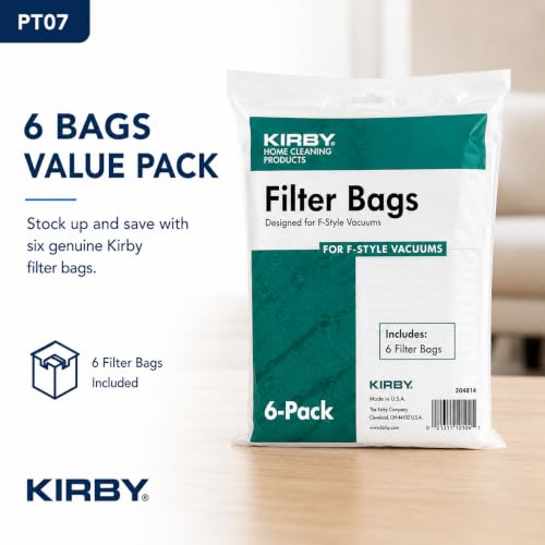 Kirby MicronMagic Plus HEPA Filter Bags 6-Pack | Part #204814 | Compatible with F-Style & Twist-Style Vacuums (54 Filer Bags/Case) - size: 9 Pack/54 Bags