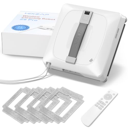 Window Cleaning Robot - Double Helix 4800-6400Pa Suction, Dual Ultrasonic Spray, 85ml Tank, Edge Detection, Anti-Drop, 3 Cleaning Modes for Streak-Free Glas (White) - color: White