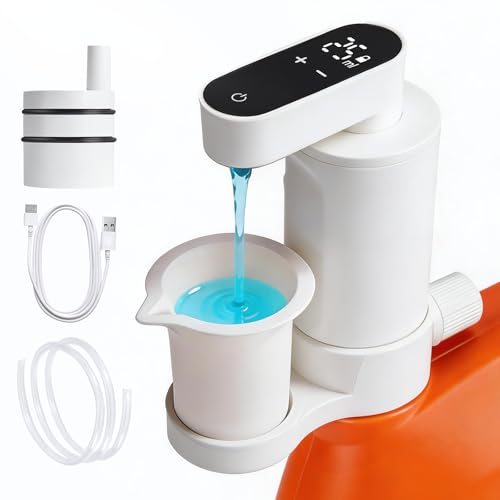 Electric Laundry Detergent Dispenser, Automatic Laundry Dispenser for Liquid Detergent, with Bottle Adapter, USB Recharg 8ml/s Flow, 5 Mode Smart Laundry Soap Pump for Laundry Room Organization, White - color: White
